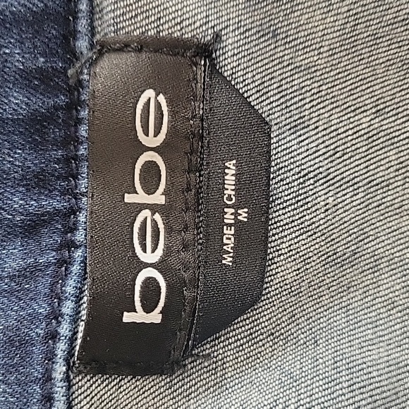 Bebe Patch Jean Jacket with Side Pockets, Size: M - Picture 5 of 12